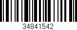 Código de barras (EAN, GTIN, SKU, ISBN): '34841542'