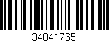 Código de barras (EAN, GTIN, SKU, ISBN): '34841765'