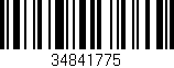 Código de barras (EAN, GTIN, SKU, ISBN): '34841775'