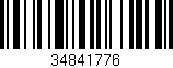 Código de barras (EAN, GTIN, SKU, ISBN): '34841776'