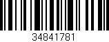 Código de barras (EAN, GTIN, SKU, ISBN): '34841781'