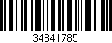 Código de barras (EAN, GTIN, SKU, ISBN): '34841785'