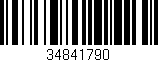 Código de barras (EAN, GTIN, SKU, ISBN): '34841790'