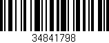 Código de barras (EAN, GTIN, SKU, ISBN): '34841798'