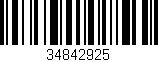 Código de barras (EAN, GTIN, SKU, ISBN): '34842925'