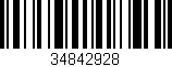 Código de barras (EAN, GTIN, SKU, ISBN): '34842928'