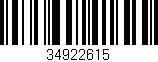 Código de barras (EAN, GTIN, SKU, ISBN): '34922615'