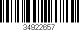 Código de barras (EAN, GTIN, SKU, ISBN): '34922657'