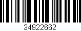 Código de barras (EAN, GTIN, SKU, ISBN): '34922662'