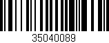 Código de barras (EAN, GTIN, SKU, ISBN): '35040089'