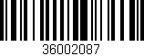 Código de barras (EAN, GTIN, SKU, ISBN): '36002087'