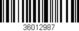 Código de barras (EAN, GTIN, SKU, ISBN): '36012987'