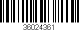 Código de barras (EAN, GTIN, SKU, ISBN): '36024361'