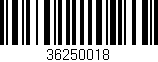 Código de barras (EAN, GTIN, SKU, ISBN): '36250018'