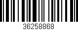 Código de barras (EAN, GTIN, SKU, ISBN): '36258868'