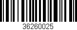 Código de barras (EAN, GTIN, SKU, ISBN): '36260025'