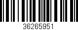 Código de barras (EAN, GTIN, SKU, ISBN): '36265951'