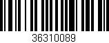 Código de barras (EAN, GTIN, SKU, ISBN): '36310089'