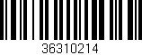 Código de barras (EAN, GTIN, SKU, ISBN): '36310214'