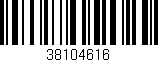Código de barras (EAN, GTIN, SKU, ISBN): '38104616'