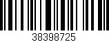 Código de barras (EAN, GTIN, SKU, ISBN): '38398725'