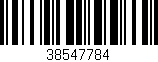 Código de barras (EAN, GTIN, SKU, ISBN): '38547784'