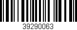 Código de barras (EAN, GTIN, SKU, ISBN): '39290063'