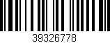 Código de barras (EAN, GTIN, SKU, ISBN): '39326778'