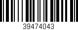 Código de barras (EAN, GTIN, SKU, ISBN): '39474043'