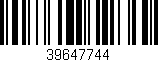Código de barras (EAN, GTIN, SKU, ISBN): '39647744'