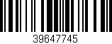 Código de barras (EAN, GTIN, SKU, ISBN): '39647745'