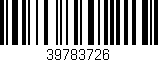 Código de barras (EAN, GTIN, SKU, ISBN): '39783726'