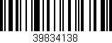 Código de barras (EAN, GTIN, SKU, ISBN): '39834138'