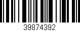 Código de barras (EAN, GTIN, SKU, ISBN): '39874392'