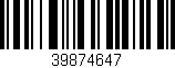 Código de barras (EAN, GTIN, SKU, ISBN): '39874647'