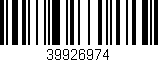 Código de barras (EAN, GTIN, SKU, ISBN): '39926974'