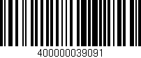 Código de barras (EAN, GTIN, SKU, ISBN): '400000039091'