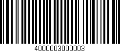 Código de barras (EAN, GTIN, SKU, ISBN): '4000003000003'