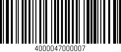 Código de barras (EAN, GTIN, SKU, ISBN): '4000047000007'