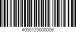 Código de barras (EAN, GTIN, SKU, ISBN): '4000123000006'