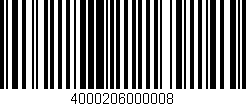 Código de barras (EAN, GTIN, SKU, ISBN): '4000206000008'