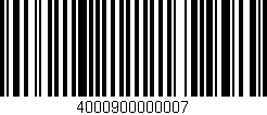 Código de barras (EAN, GTIN, SKU, ISBN): '4000900000007'