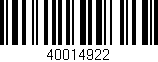 Código de barras (EAN, GTIN, SKU, ISBN): '40014922'