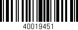 Código de barras (EAN, GTIN, SKU, ISBN): '40019451'