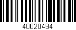 Código de barras (EAN, GTIN, SKU, ISBN): '40020494'