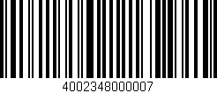 Código de barras (EAN, GTIN, SKU, ISBN): '4002348000007'