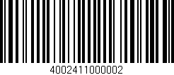 Código de barras (EAN, GTIN, SKU, ISBN): '4002411000002'
