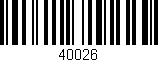 Código de barras (EAN, GTIN, SKU, ISBN): '40026'