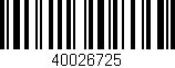 Código de barras (EAN, GTIN, SKU, ISBN): '40026725'