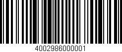 Código de barras (EAN, GTIN, SKU, ISBN): '4002986000001'